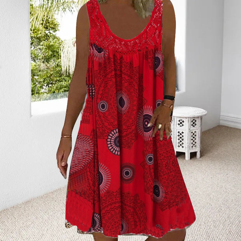 Amelia | Sleeveless Printed Summer Dress