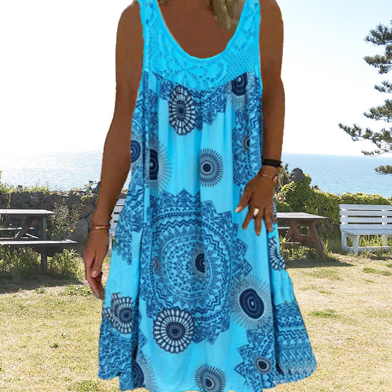 Amelia | Sleeveless Printed Summer Dress