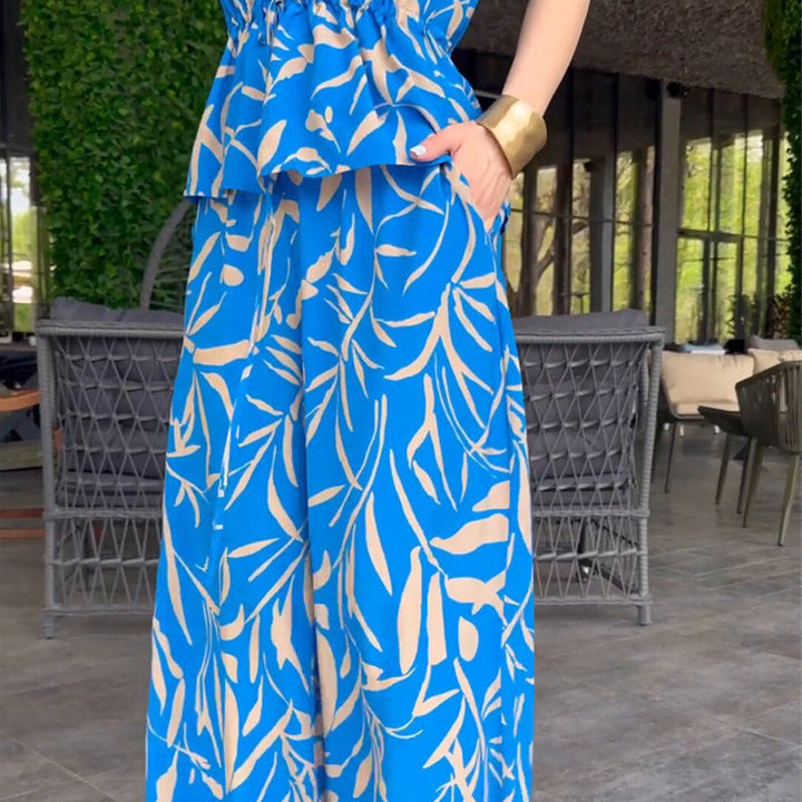 Faye™ | Elegant Printed Set with Wide Pants