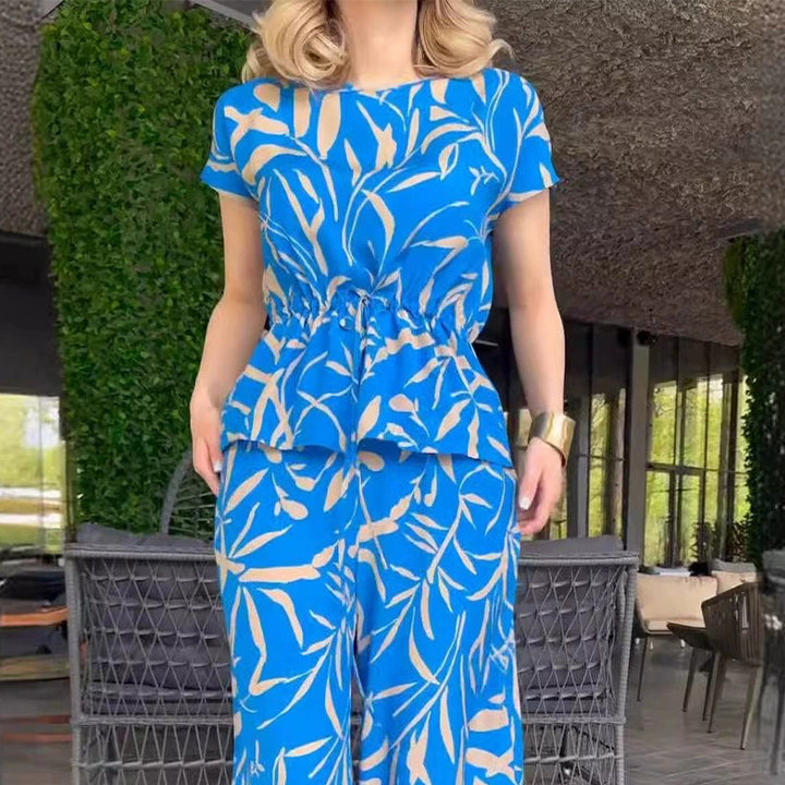 Faye™ | Elegant Printed Set with Wide Pants