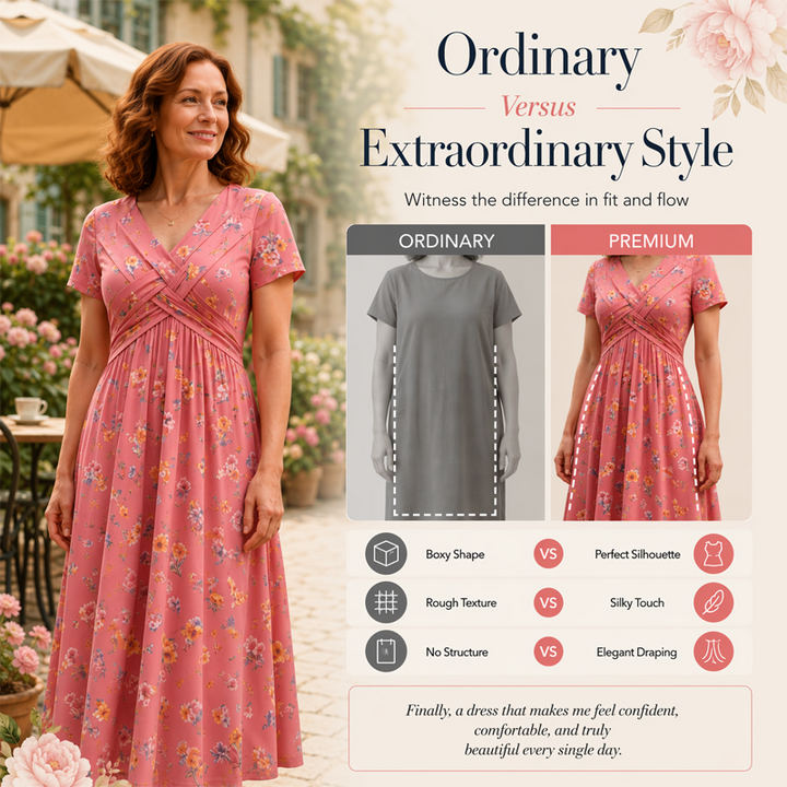 Livia Floral Twist-Waist Dress