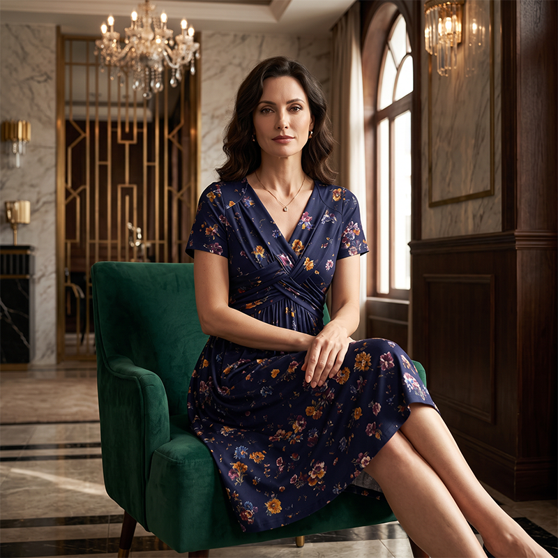 Livia Floral Twist-Waist Dress