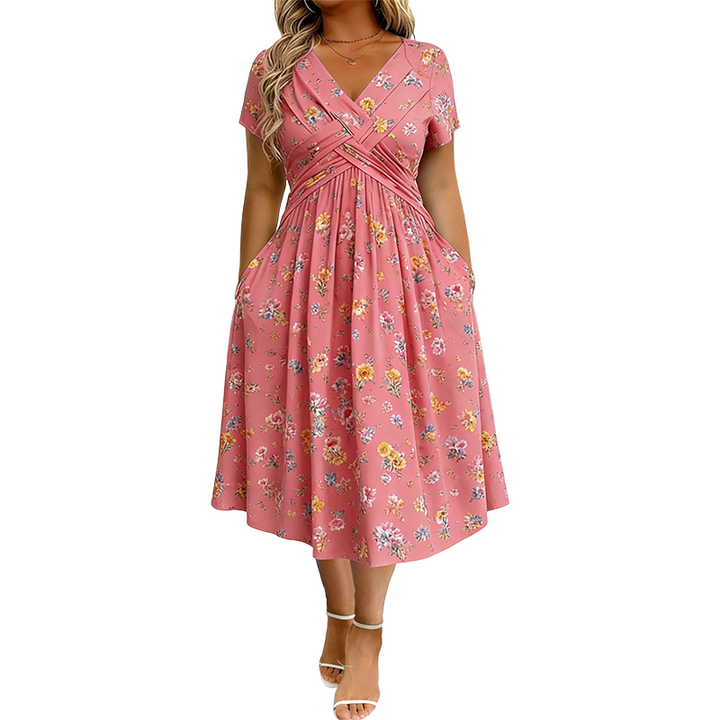 Livia Floral Twist-Waist Dress