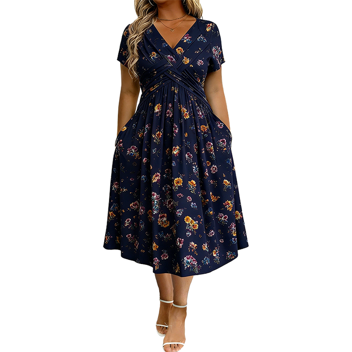 Livia Floral Twist-Waist Dress