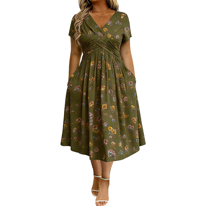 Livia Floral Twist-Waist Dress