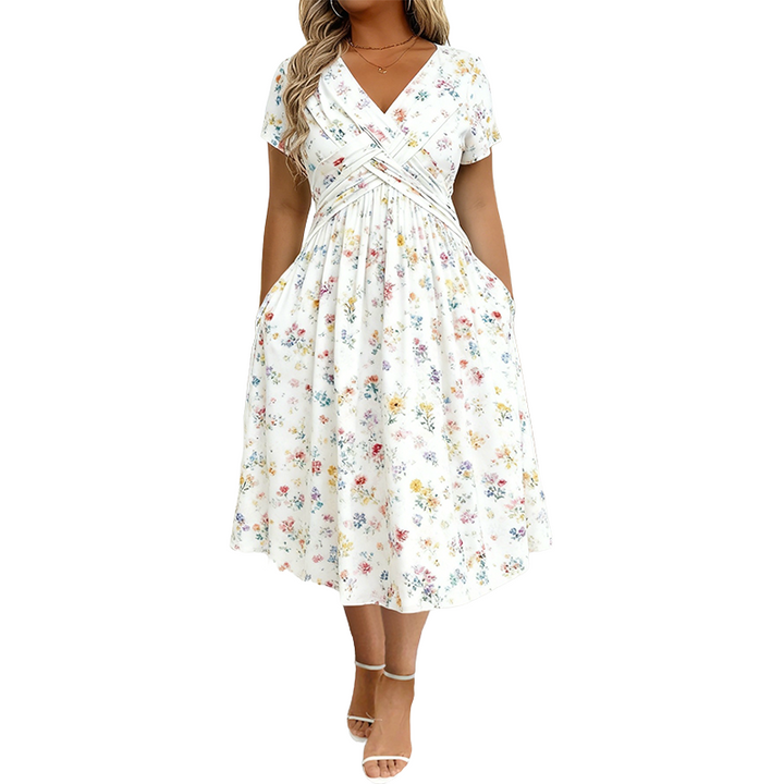 Livia Floral Twist-Waist Dress