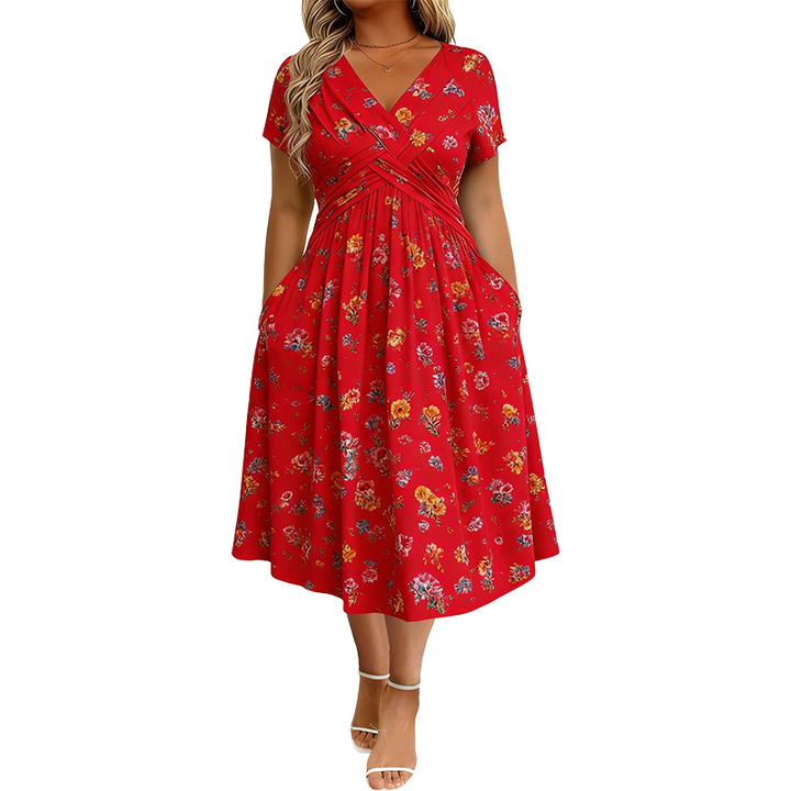 Livia Floral Twist-Waist Dress
