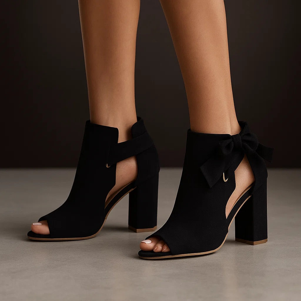 MARCELLA™ – Suede Peep-Toe Heeled Sandals