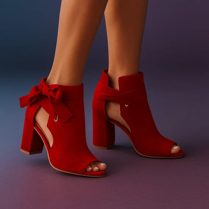 MARCELLA™ – Suede Peep-Toe Heeled Sandals