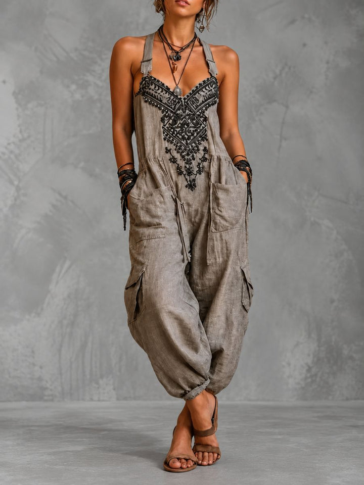 Emma | Salopette Boho con Tasche a Toppa